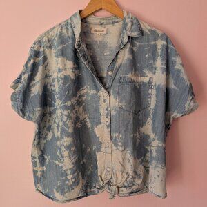 Madewell Chambray Tie-Front Top Women's Medium